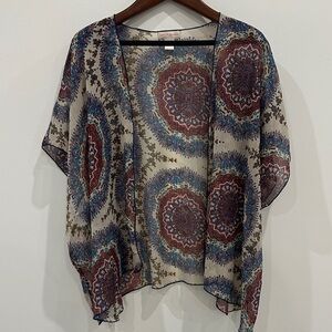 Band of Gypsies Sheer Floral Kimono Top